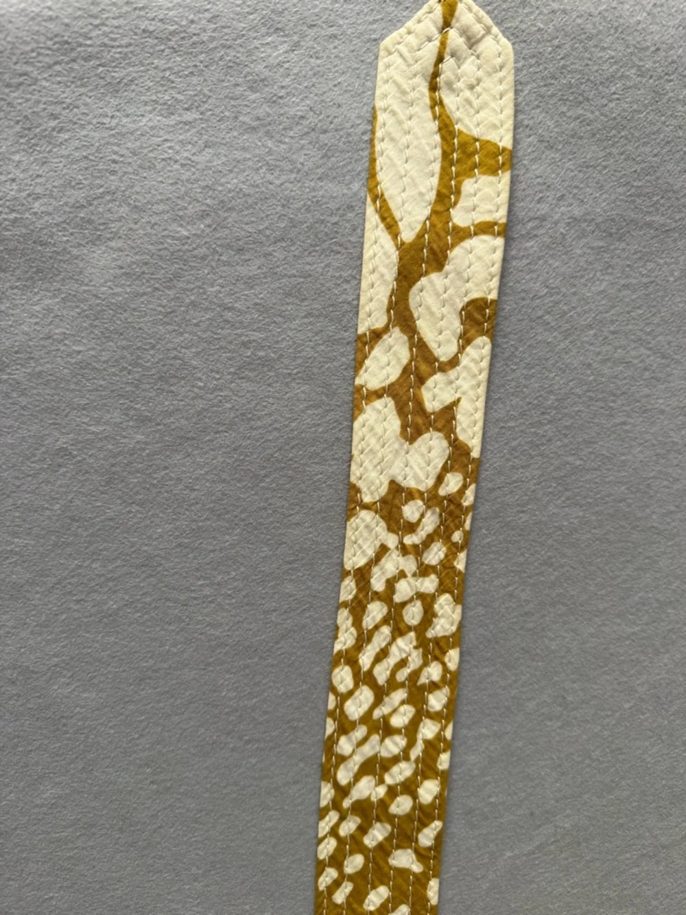 J. Crew Tan and White Quilted Cotton Belt with D Ring Buckle Vintage Boho - Picture 9 of 14